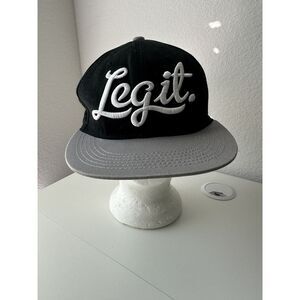 Neff Legit Hat Snapback Embroidered Spellout Men's OSFM‎ Back White Script